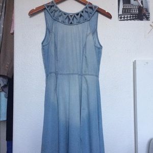 Light Denim, Zip Up Dress